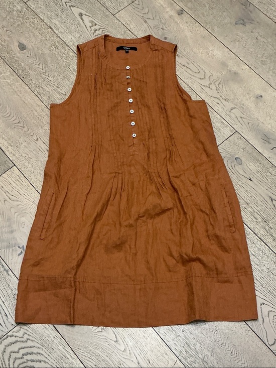 Quince Dresses & Skirts - Quince copper linen sleeveless dress. Medium. Pin tucking on front + back. Cute!